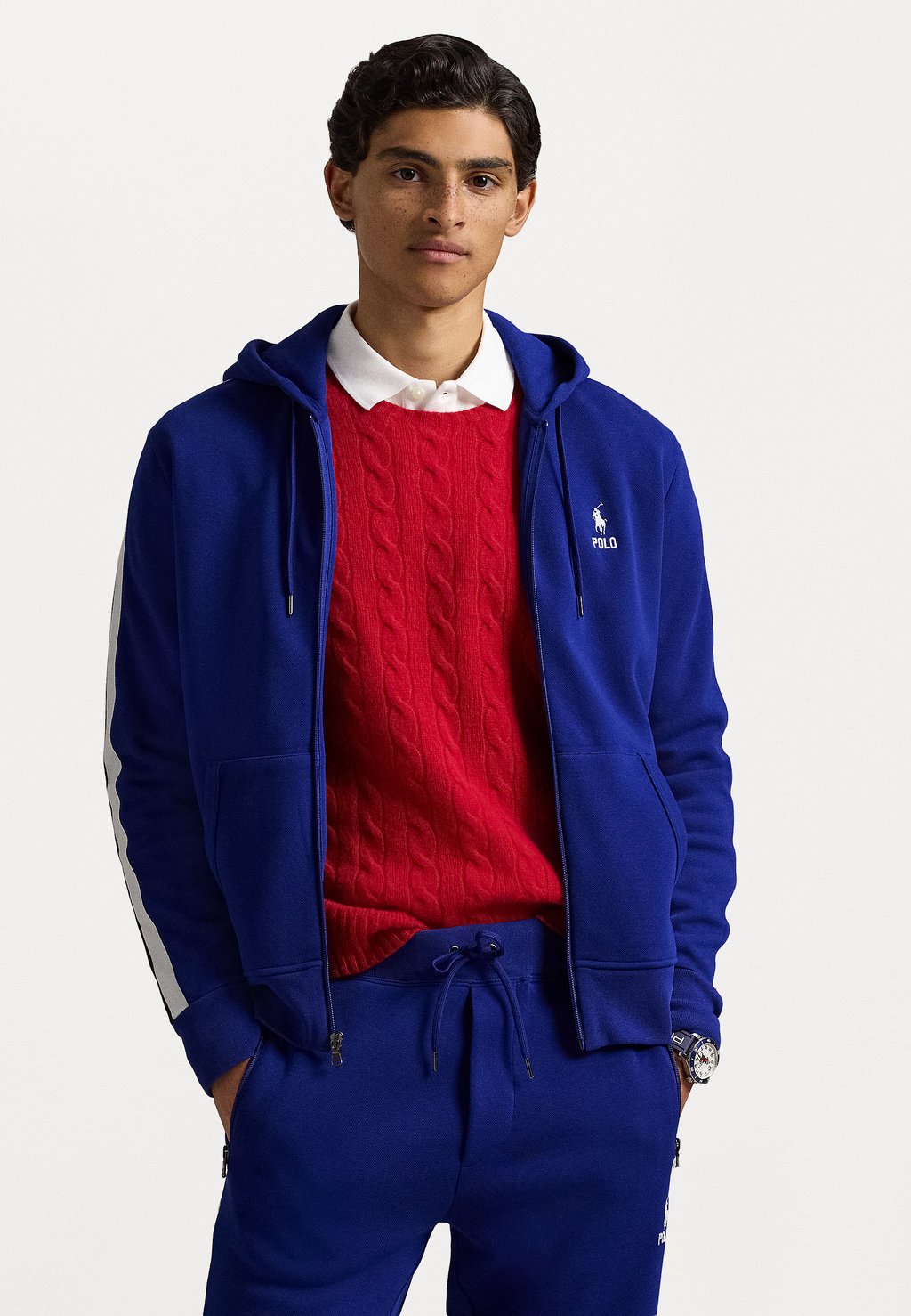

Толстовка на молнии DOUBLE KNIT FULL ZIP HOODIE Polo Ralph Lauren, синий