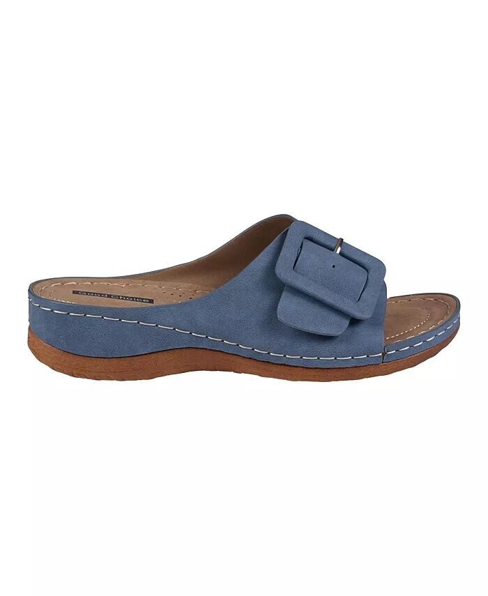 Женские сандалии на плоской подошве с пряжкой Hamden Comfort GC Shoes, синий — фото 2