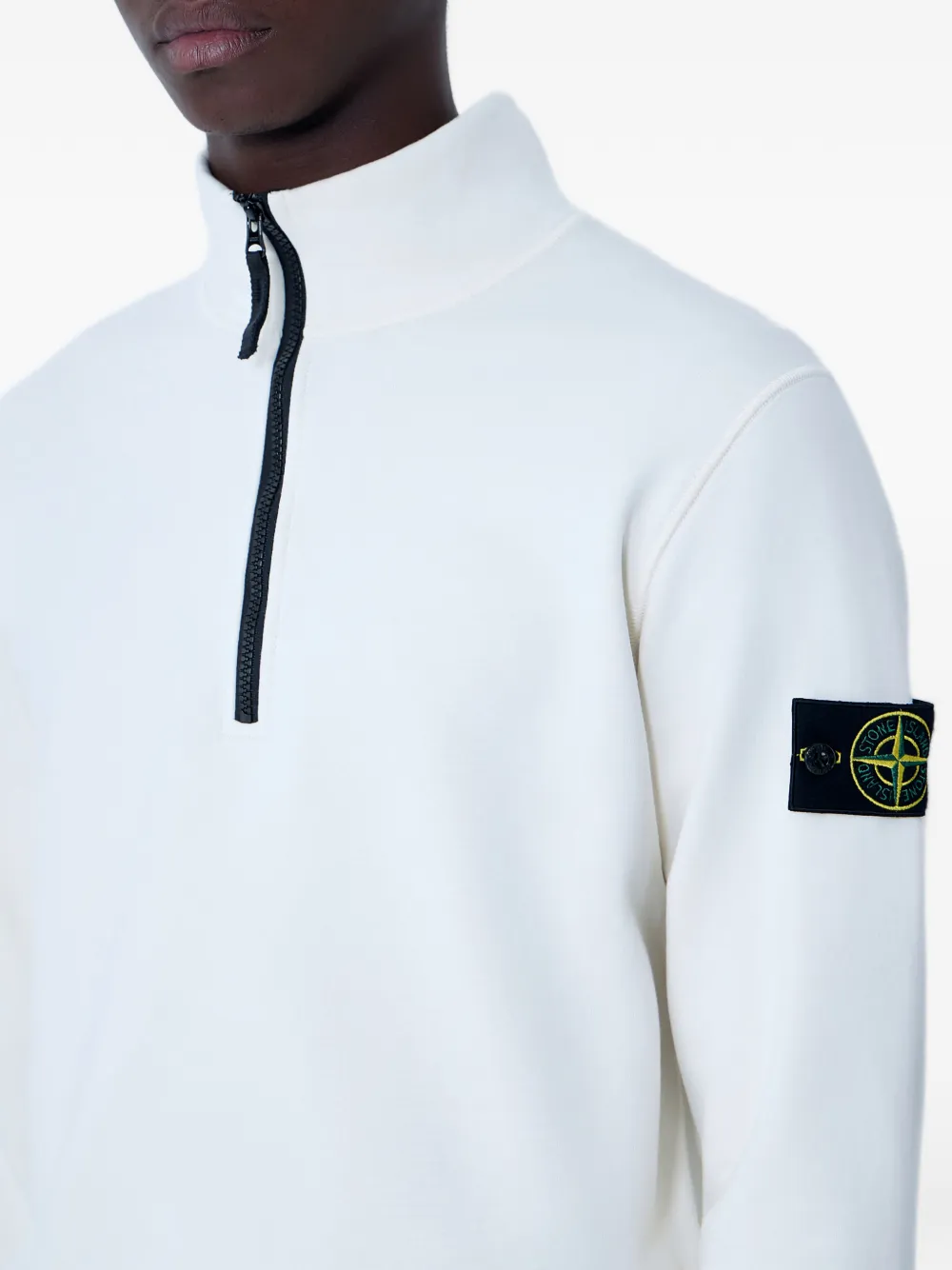 Свитшот на молнии до середины с воротником-стойкой Stone Island, нейтральный — фото 4