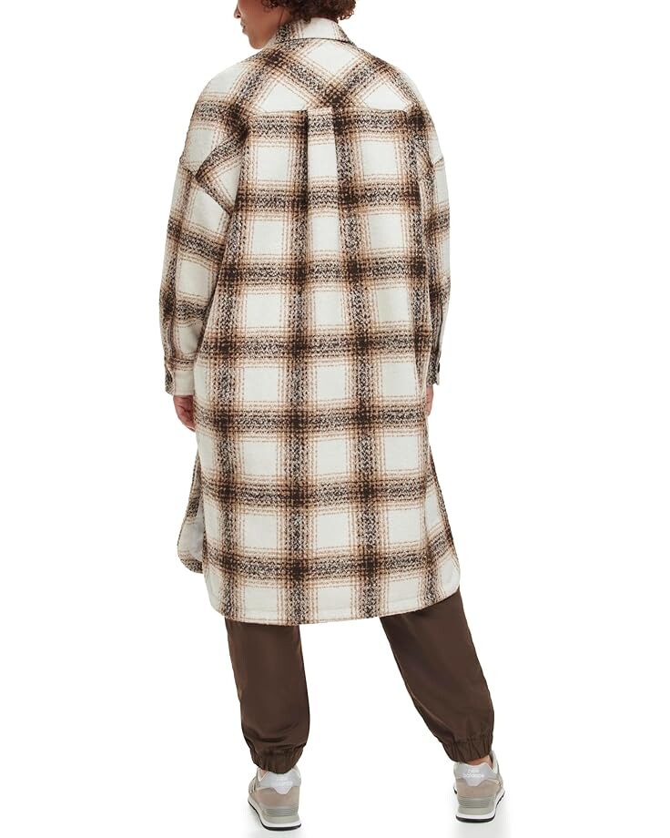 

Куртка Levi's Long Length Wool Blend Shirt Jacket, цвет Cream Plaid