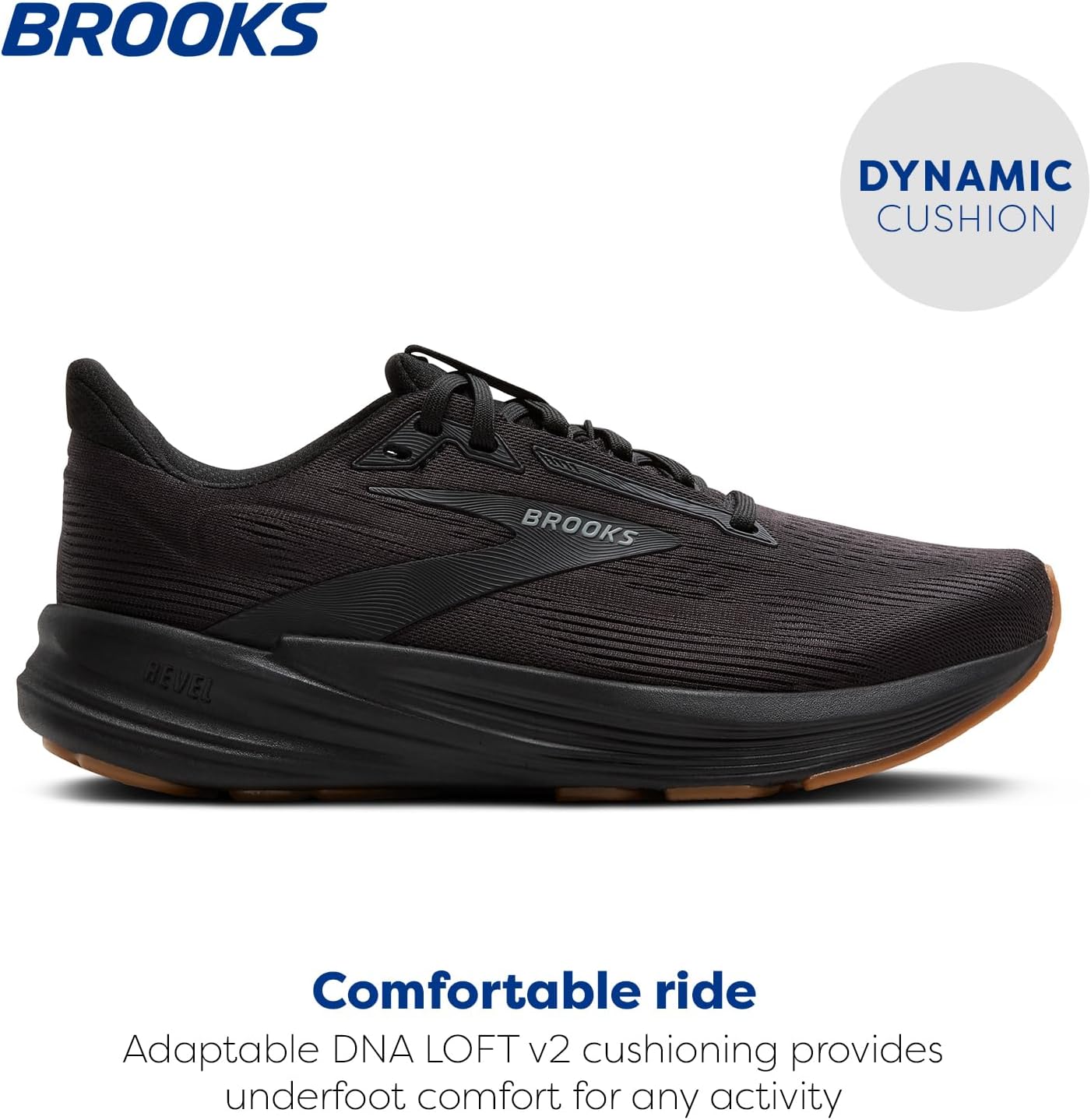Мужские кроссовки Brooks Revel 8 для бега и ходьбы с нейтральной поддержкой, черный — фото 2