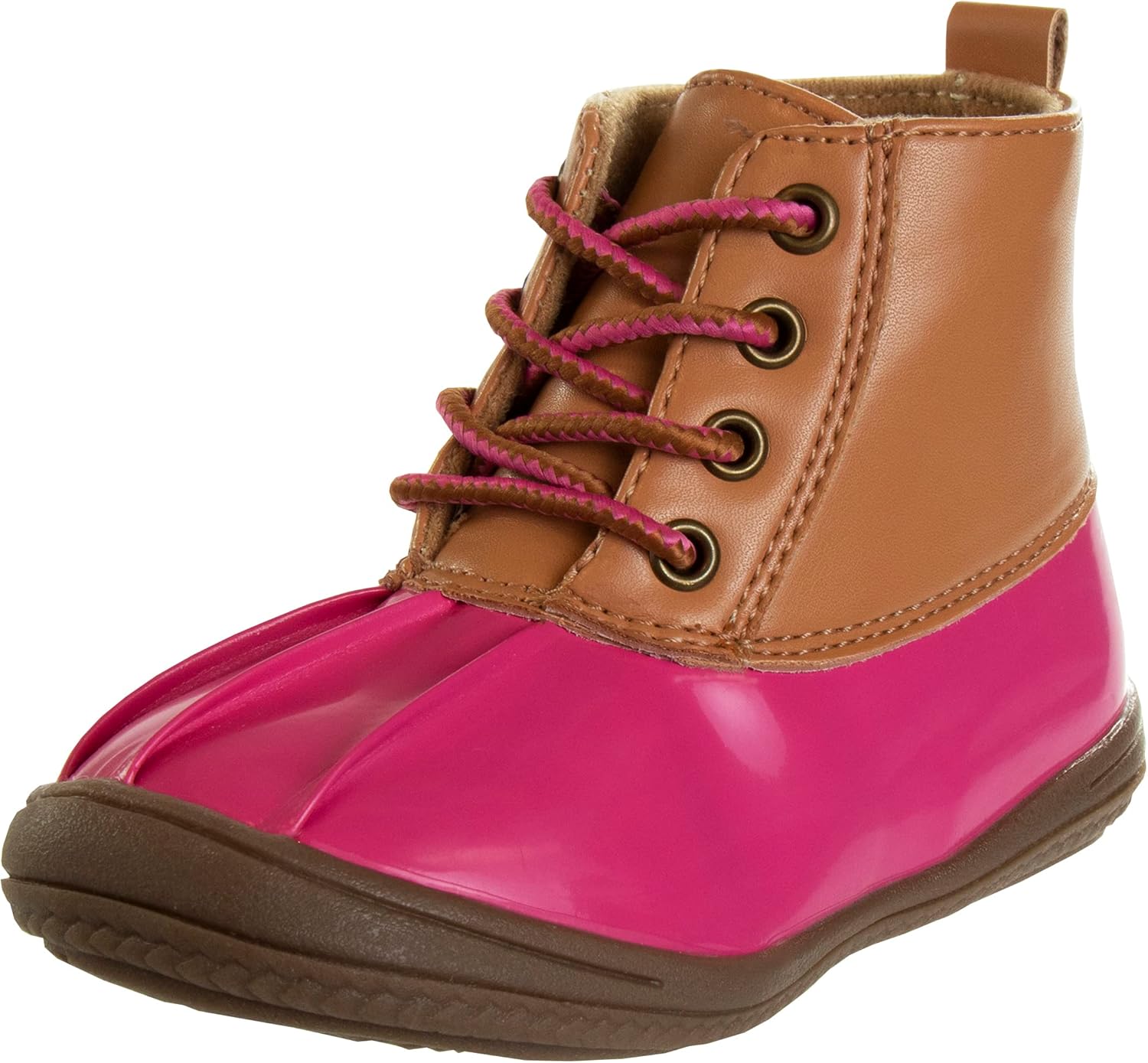 

Детские водонепроницаемые ботинки Josmo Girls Duck с шнуровкой - зимние и дождевые, Fuchsia Tan