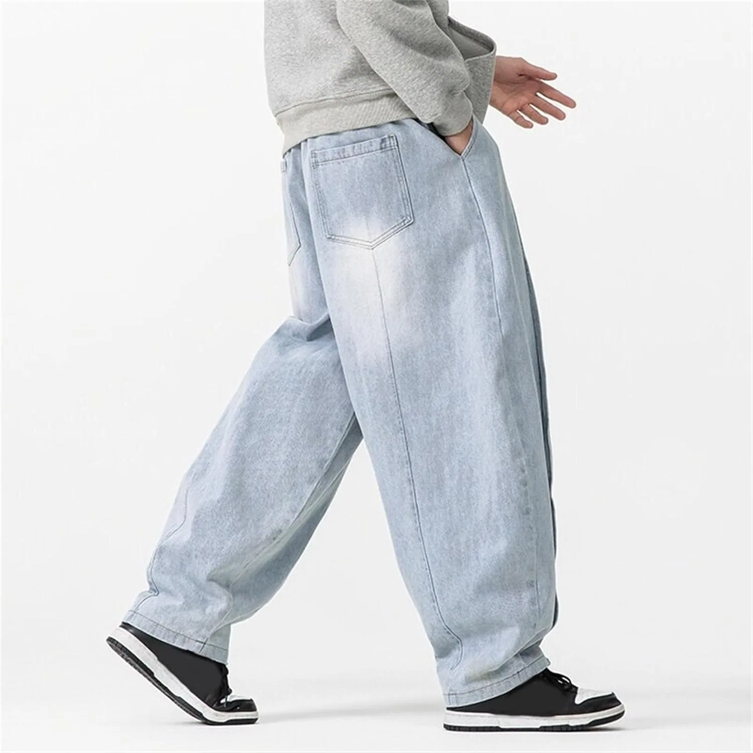 Джинсы широкие Mens Baggy Jeans, Light Blue — фото 3