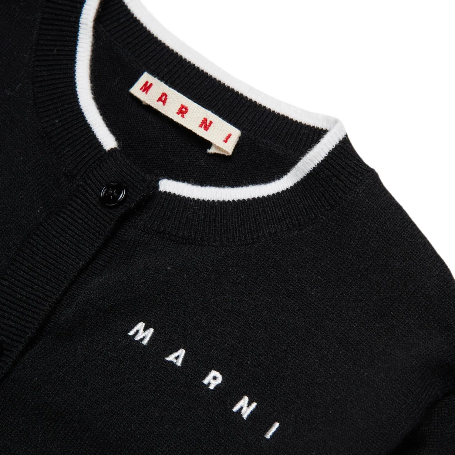 Свитер детский с круглым вырезом MARNI черный — фото 4