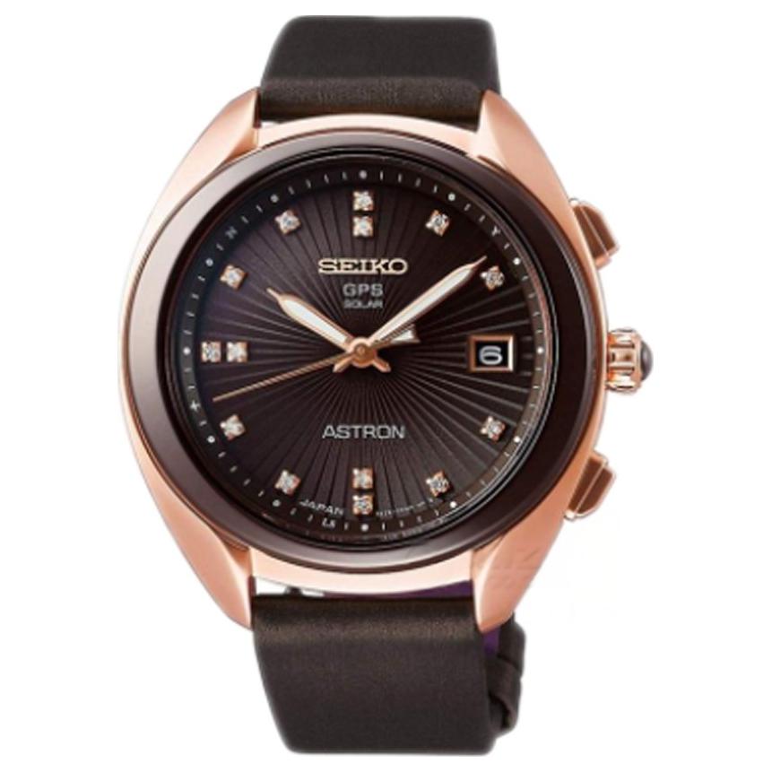 

SEIKO Часы Quartz/Satellite Solar Collection Solar Quartz Movement Leather Strap Watch 39.8mm Women's Watch Black Dial, Black Dial