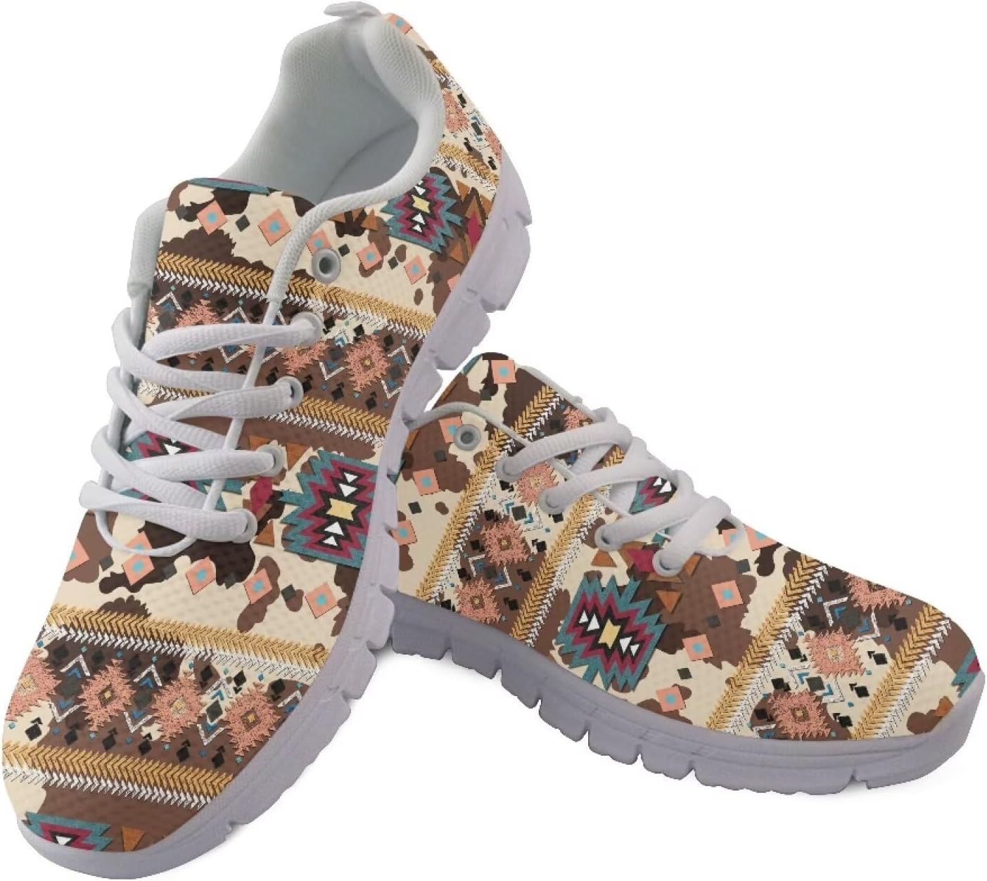 

Кроссовки GIFTPUZZ для женщин и мужчин, спортивные, с сетчатым верхом, дышащие, повседневные, легкие, для ходьбы, Aztec Pattern