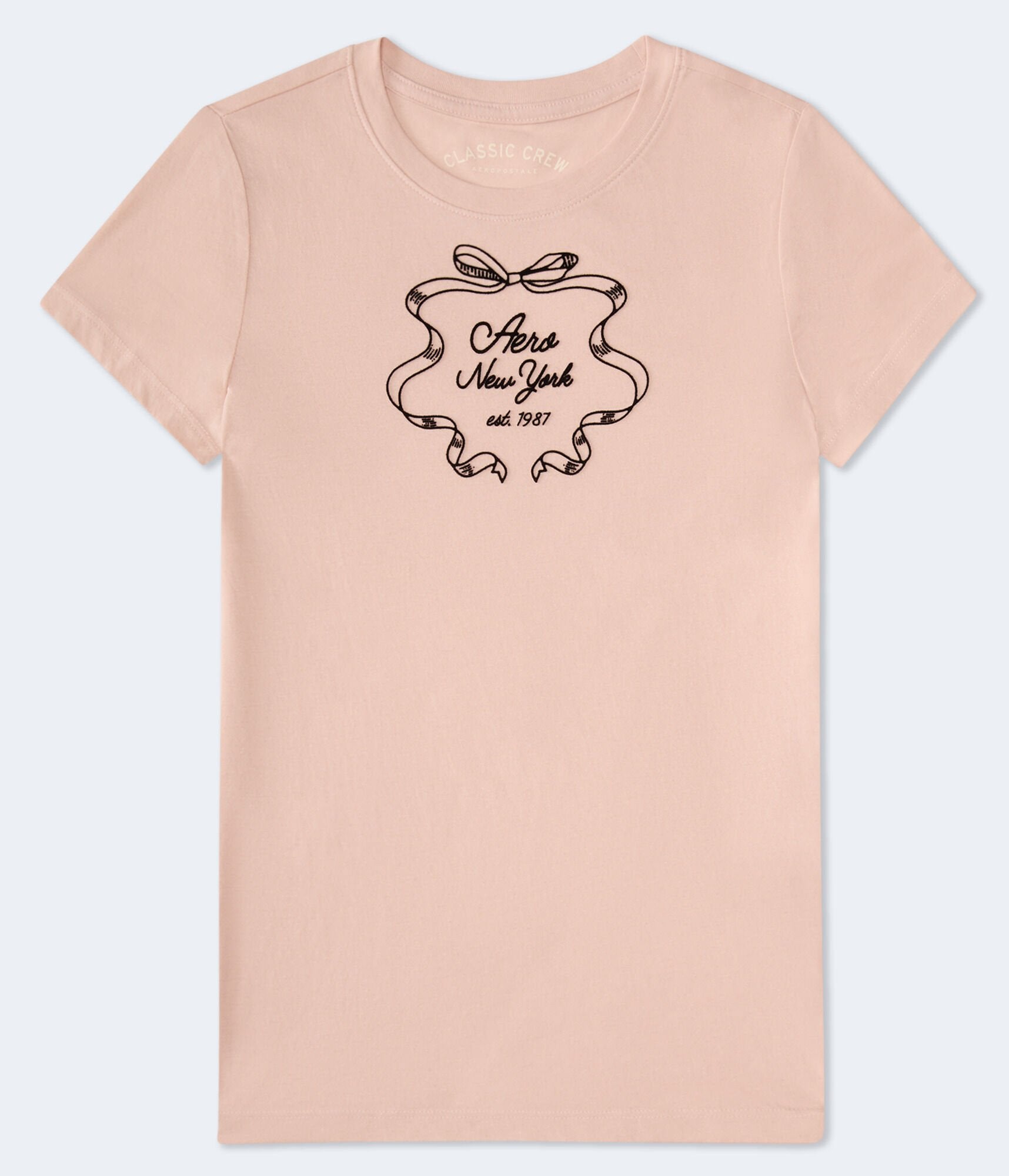 

Футболка Aeropostale New York Ribbon с флокированным рисунком, светло-розовый