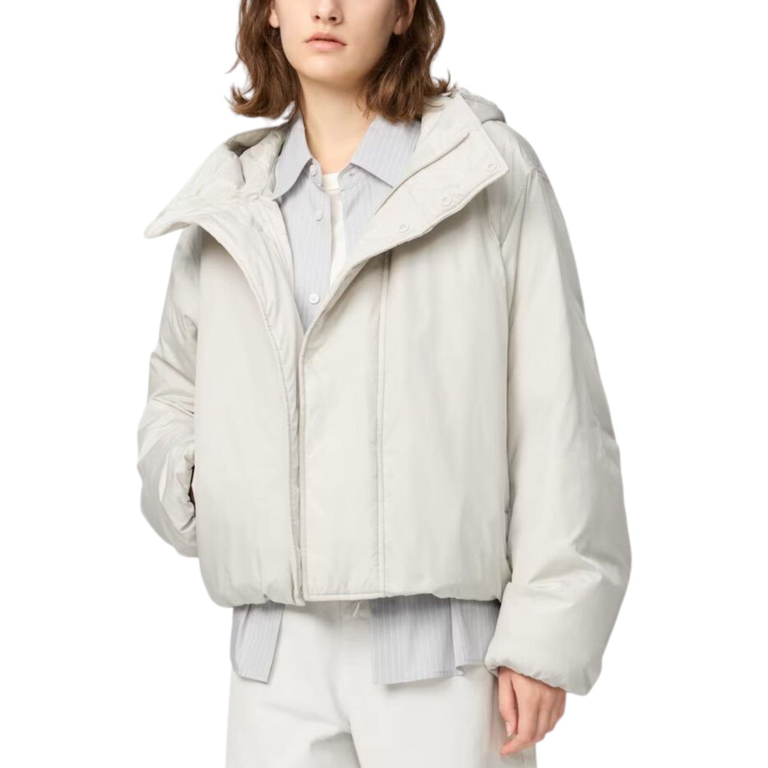 (WMNS) Парка Uniqlo  Pufftech, светло-серый цвет — фото 2