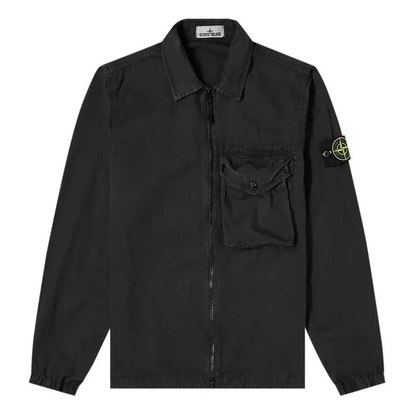 

Куртка zip pocket overshirt 'black' Stone Island, черный