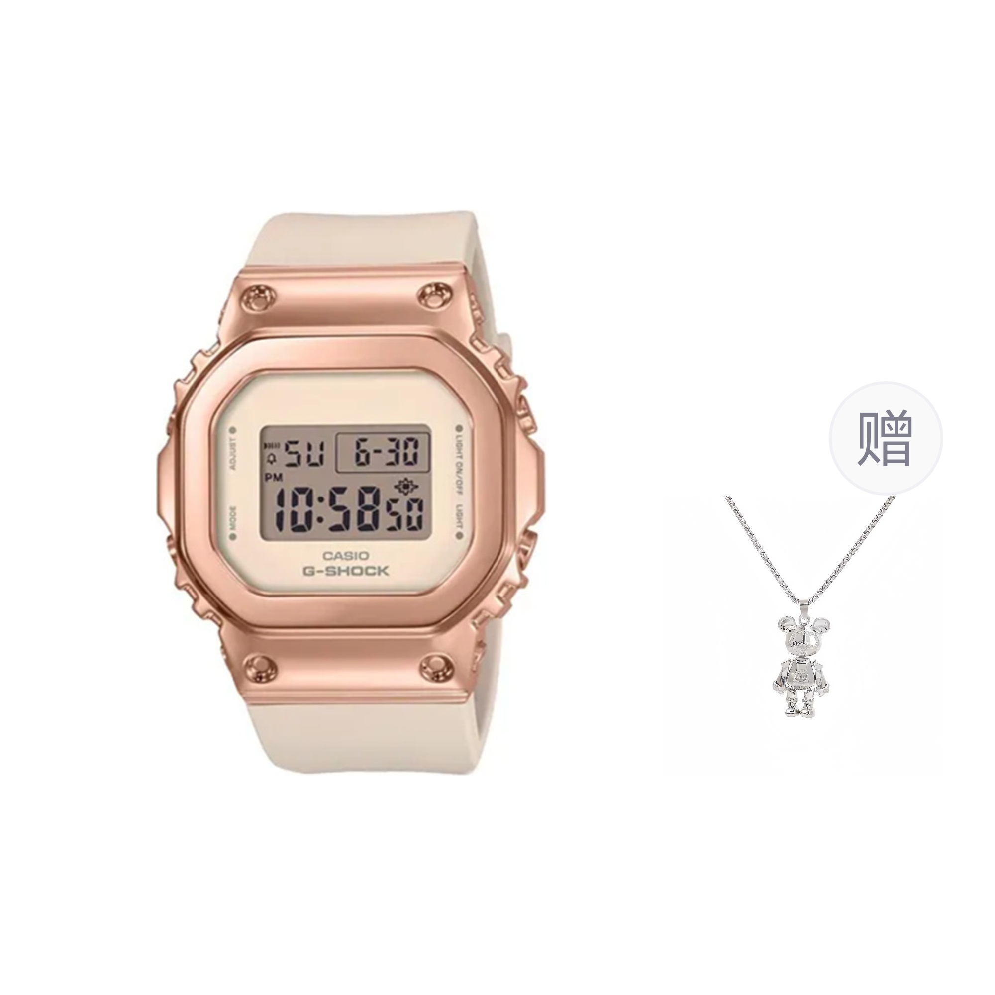 

G-SHOCK Часы G SHOCK Quartz Movement Resin Strap Watch Unisex Gold Dial, Rose Gold Watch Case