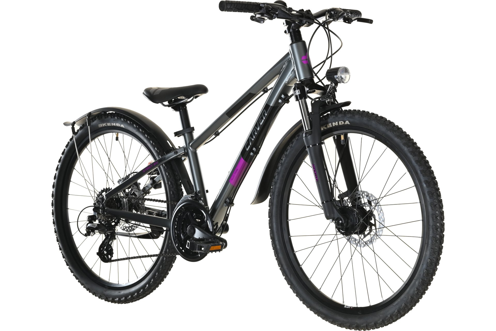 Детский велосипед Carver Strict 24 HD Street Girl - 24 дюймов - Diamant - 2024, цвет Grau|anthracite/black/purple neon — фото 2