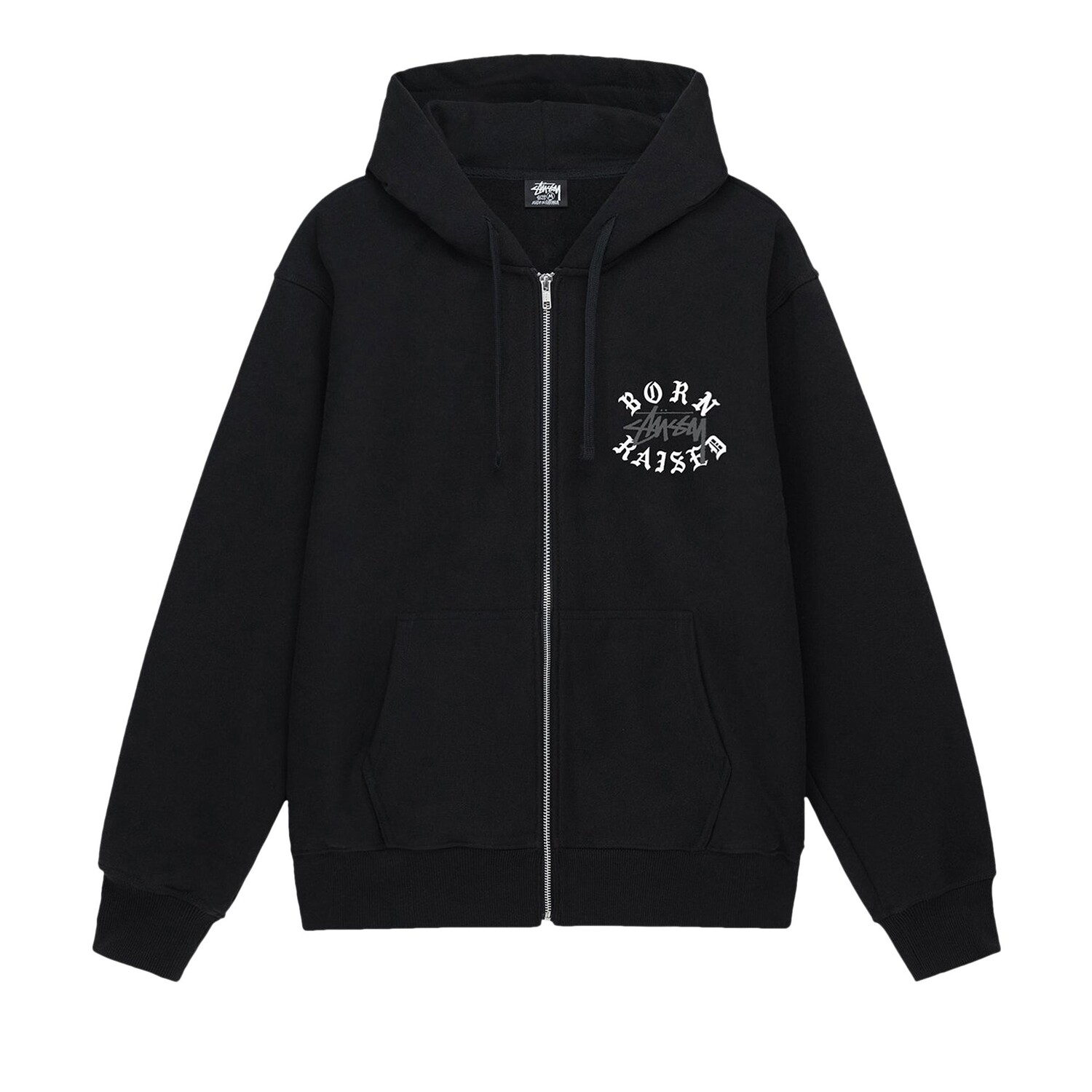 

Толстовка на молнии с логотипом Stussy x Born X Raising, цвет Черный