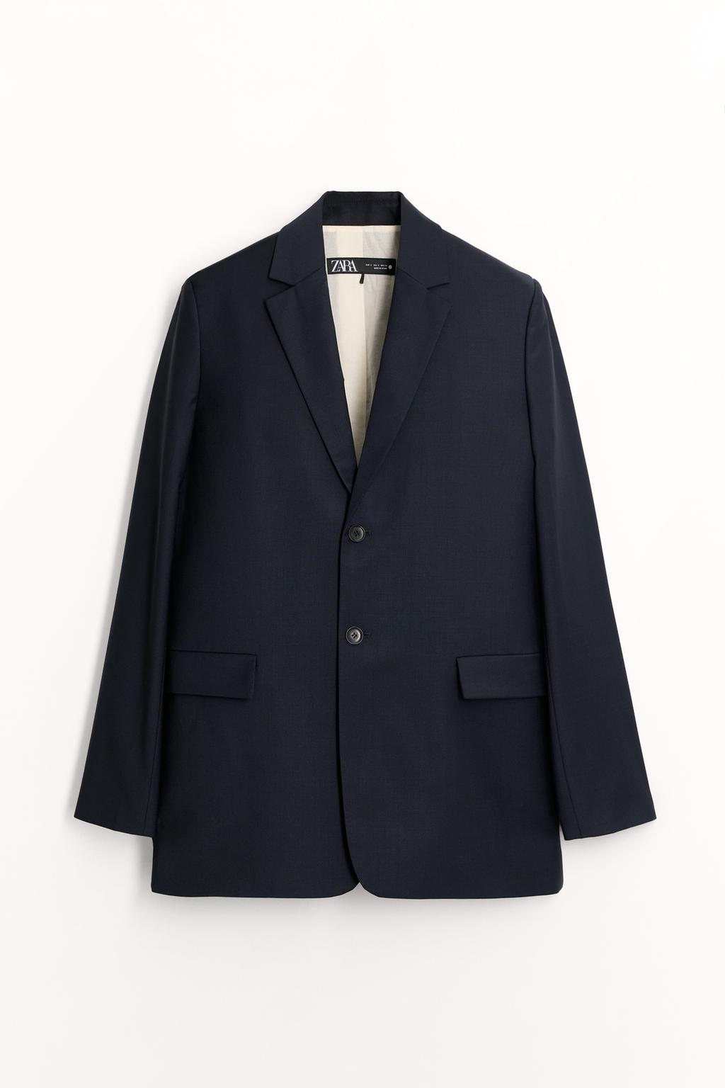 

Шерстяной блейзер ZARA, цвет indigo vigore