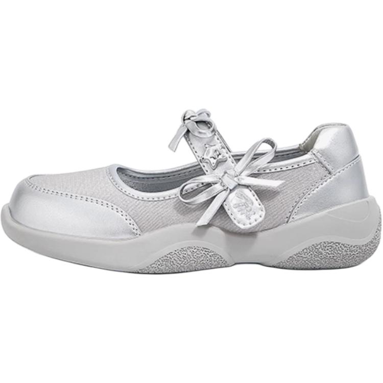 

Коллекция Princess Shoe устойчивые к истиранию низкие детские кожаные туфли Kids' Teenmix, серебро