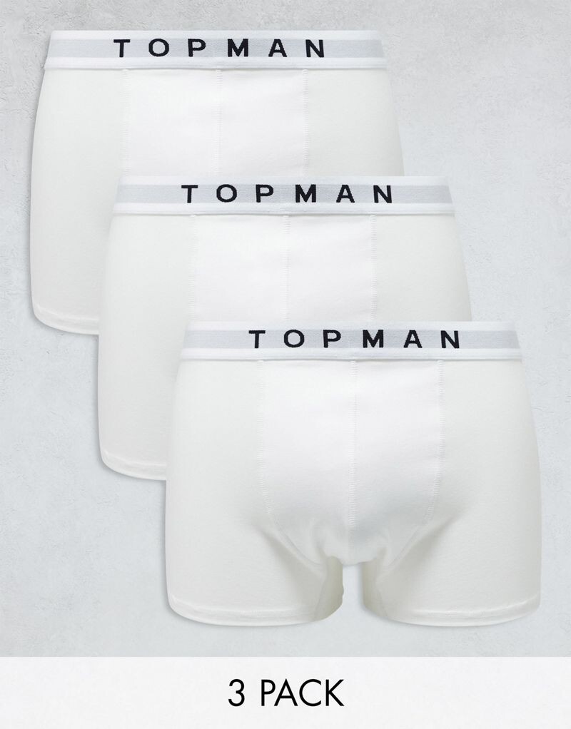 

Topman – Комплект из 3 пар белых боксеров на белой резинке