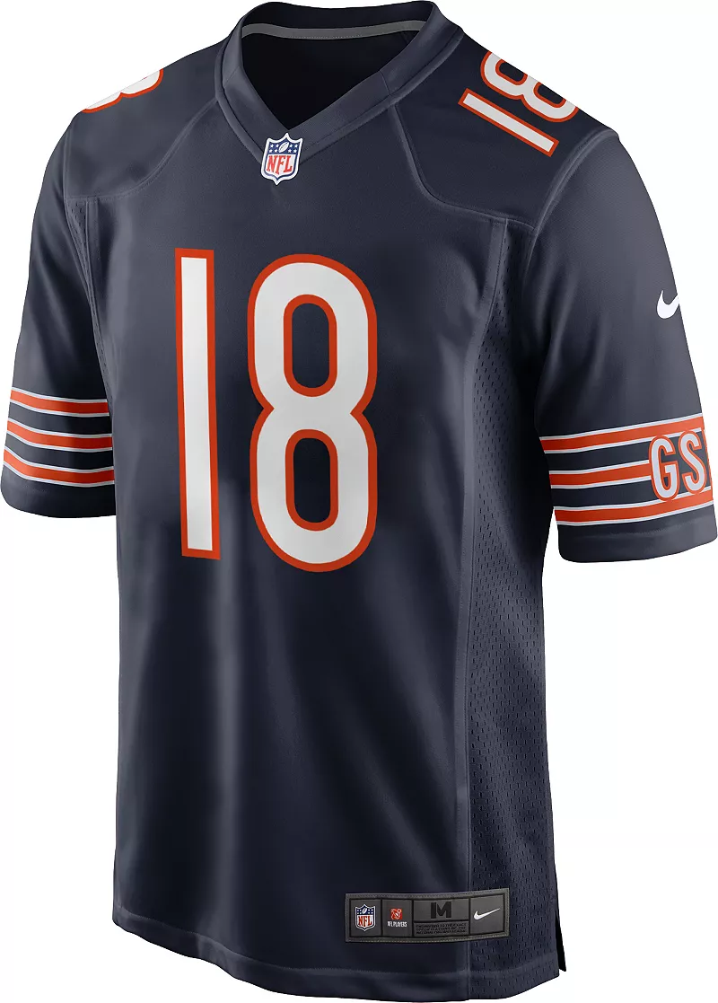Мужская футболка Nike Chicago Bears Caleb Williams #18 темно-синего цвета — фото 3