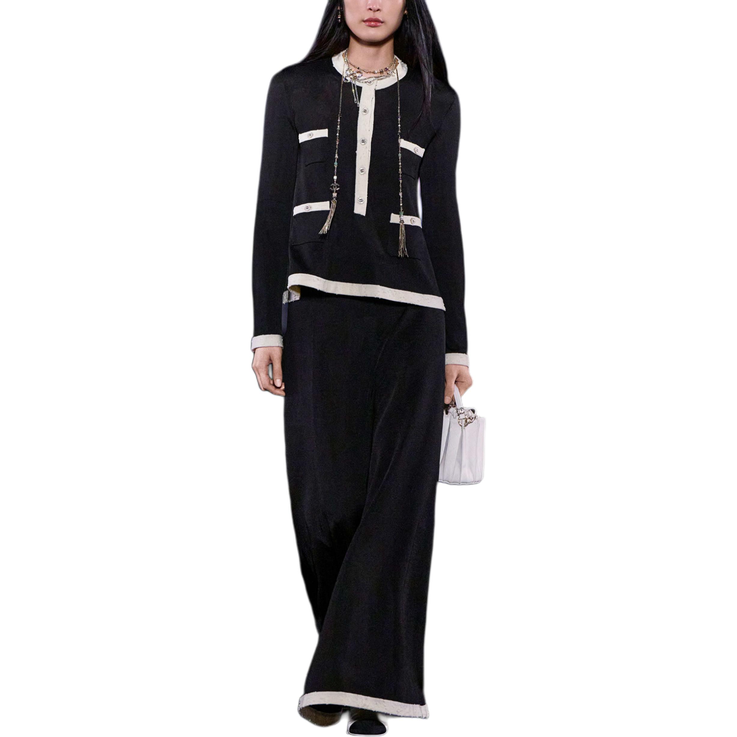 

Коллекция 25A Premium Handmade Collection вязаный топ для женщин CHANEL, черный