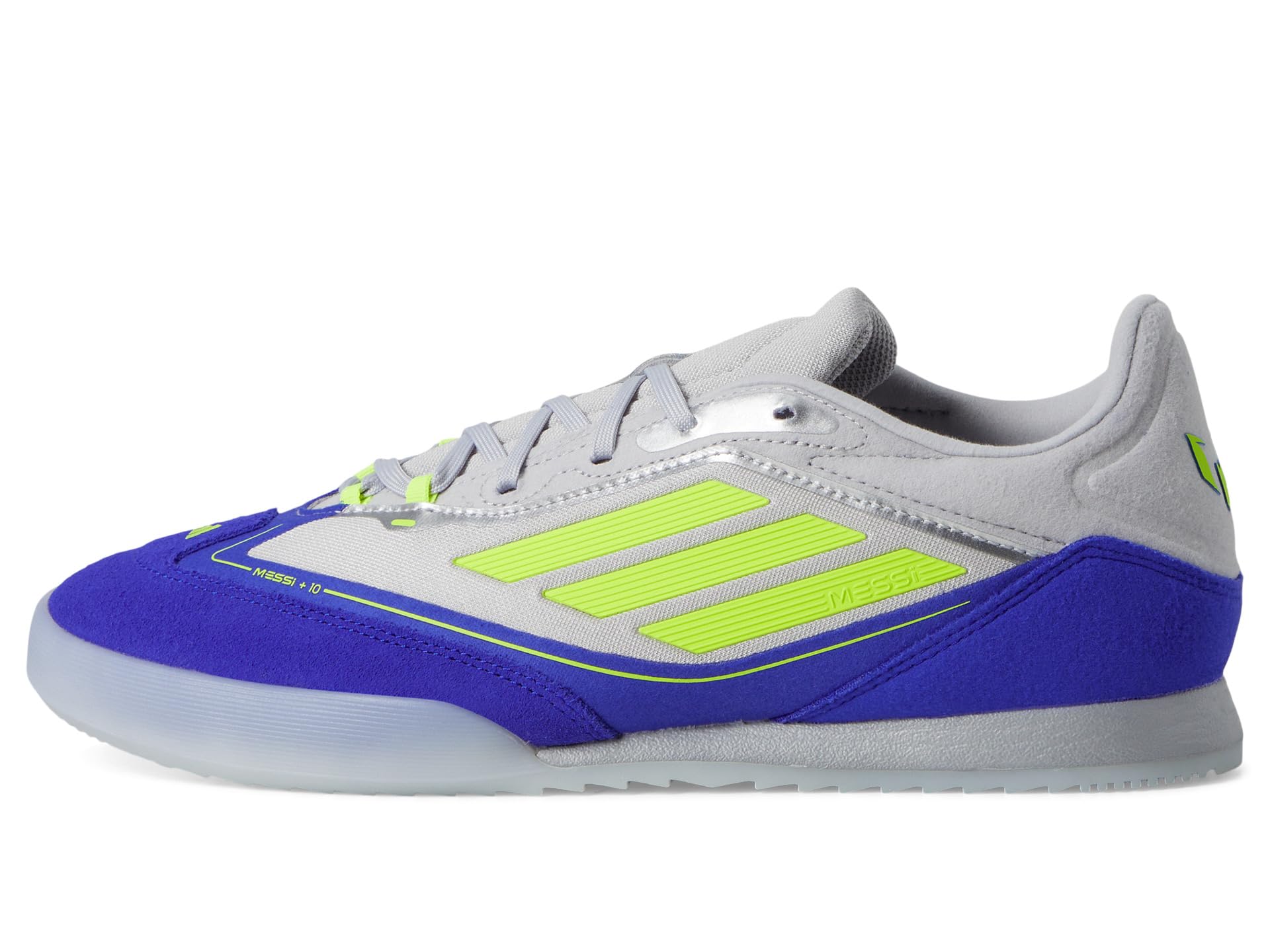Кроссовки Adidas F50 Freestyle Messi Indoor, Silver Metallic/Solar Yellow/Lucid Blue — фото 4