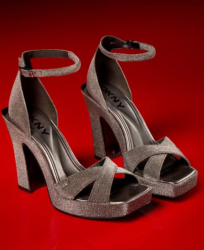Женские босоножки Linda Strappy Square-Toe DKNY, серый — фото 3