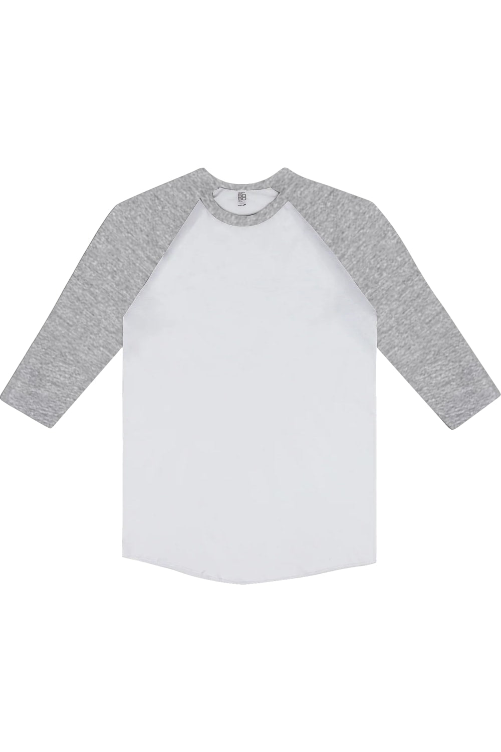 

Футболка бейсбольная Los Angeles Apparel USA-Made с рукавом три четверти и реглан, цвет white/ heather grey