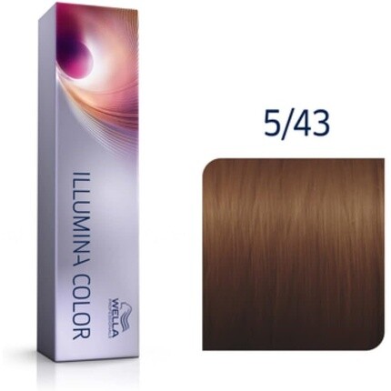Перманентная краска для волос Illumina 5/43 Светло-красный, золотой, коричневый, 60 мл, Wella — фото 3