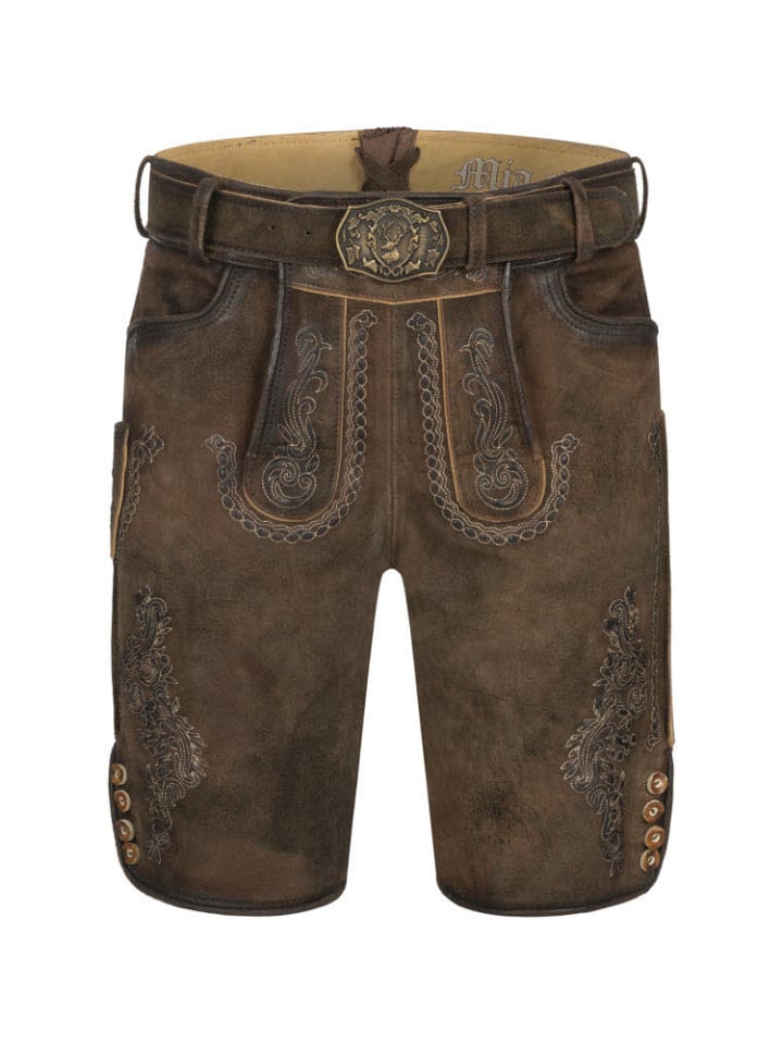 

Nübler Короткие кожаные брюки Лютера темно-коричневого цвета