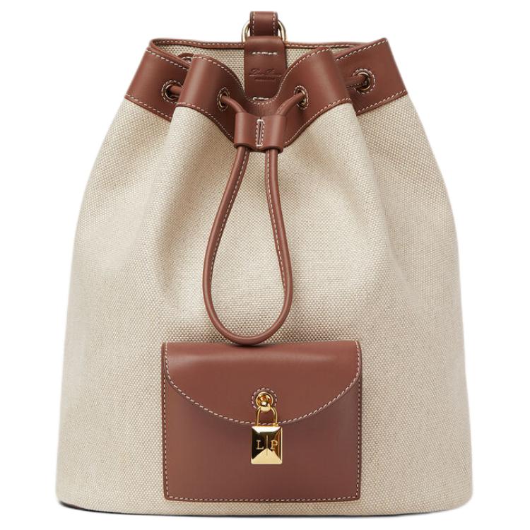 

Loro Piana Дополнительная хлопковая сумка-ведро, рюкзак обычный женский natural, caramel и sun gold