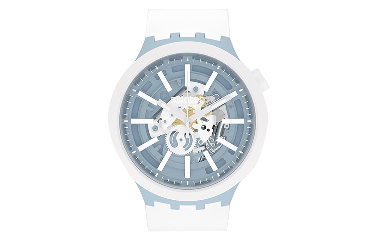 

SWATCH Часы Unisex Big Bold Series 47mm Skeleton Watch, Blue White Watch Dial