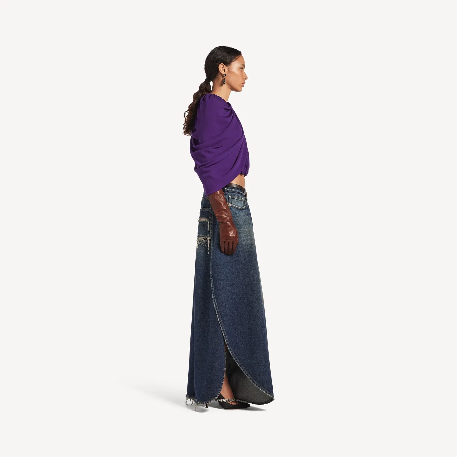 Женские брюки Tulipe насыщенного синего цвета Balenciaga — фото 3