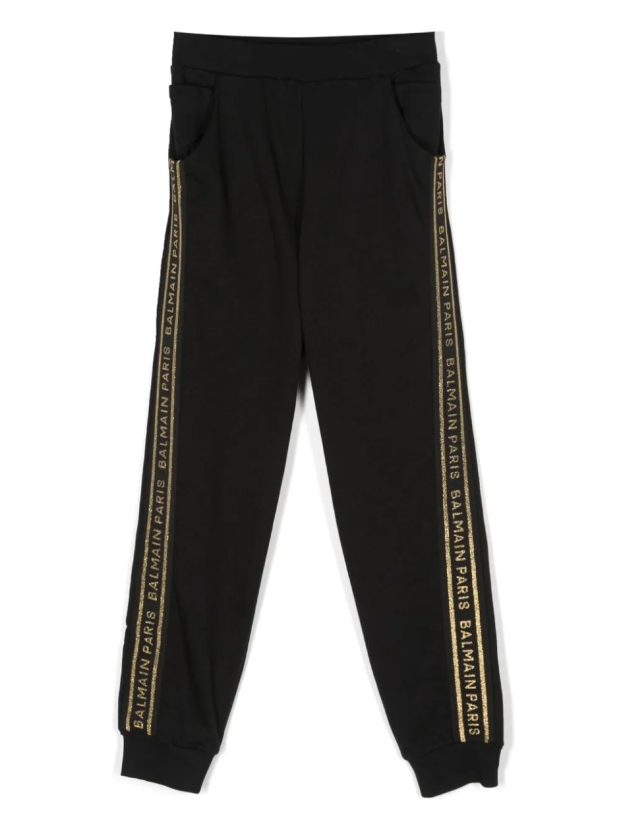 

Спортивные брюки с вышитым логотипом Balmain Kids, черный