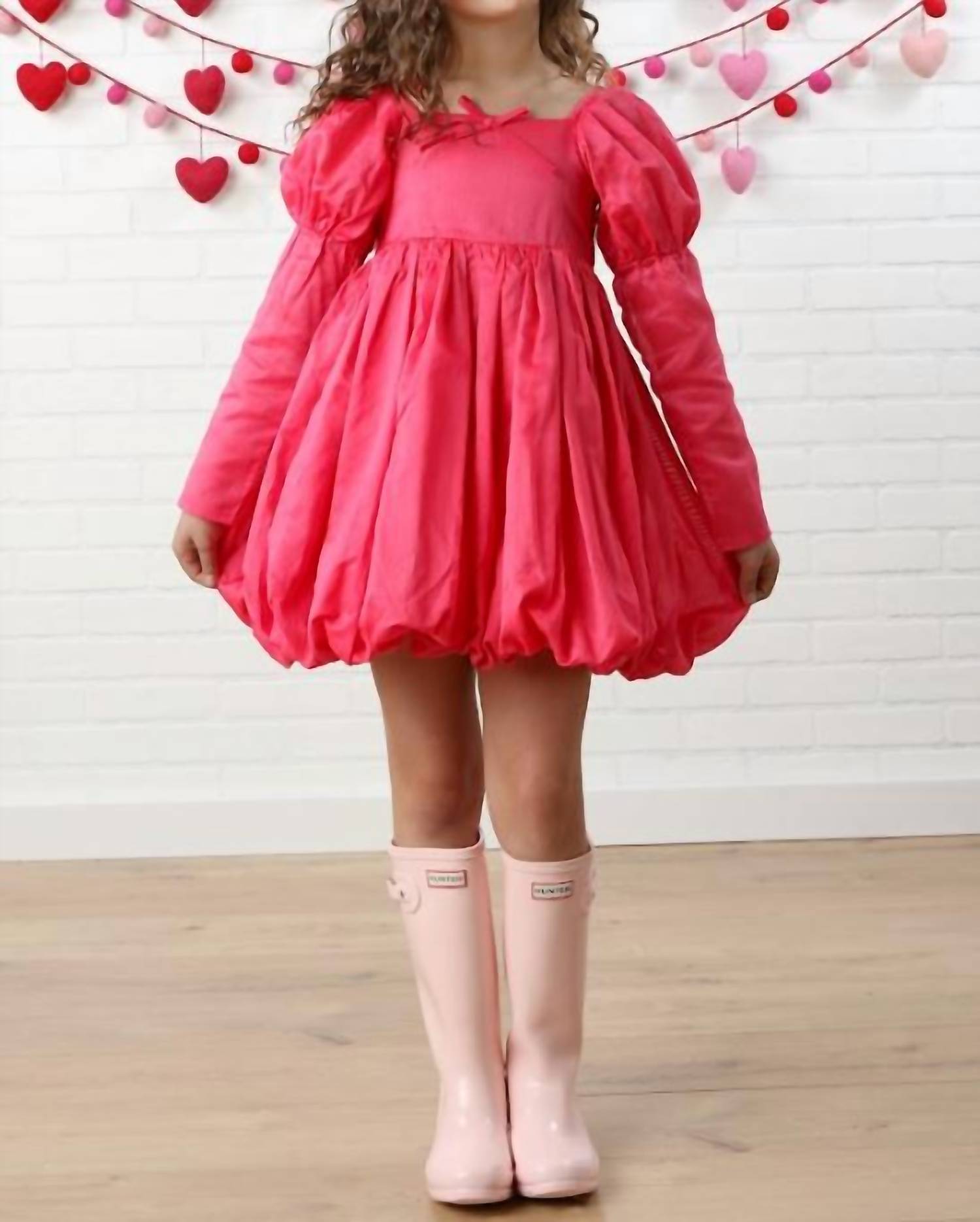 

Платье-юбка Simone с рукавами-фонариками для девочек в розово-красном цвете Ooh! La, розовый/красный