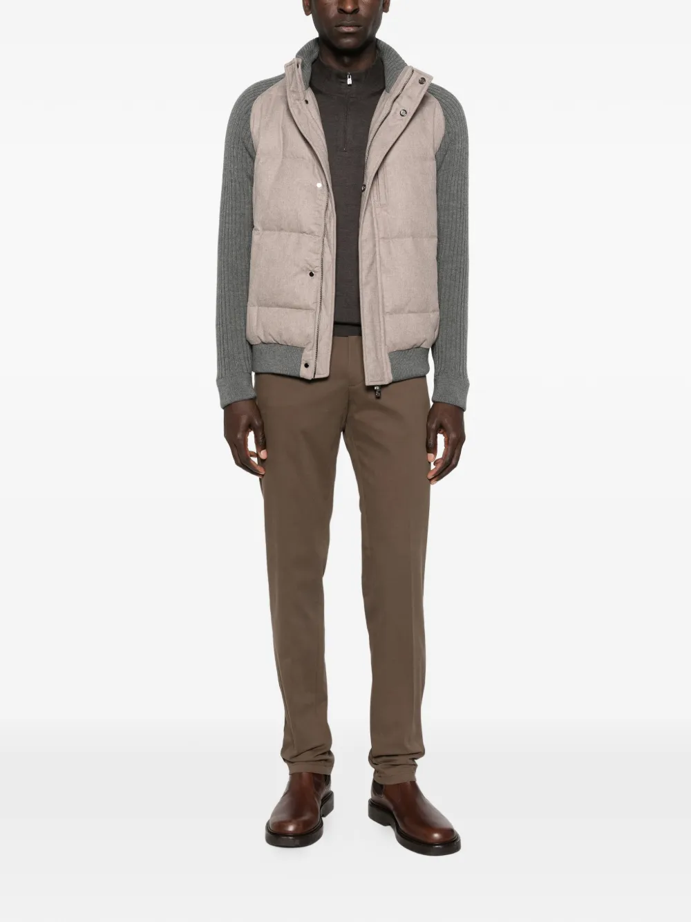 

Куртка с вязаной вставкой Corneliani, бежевый