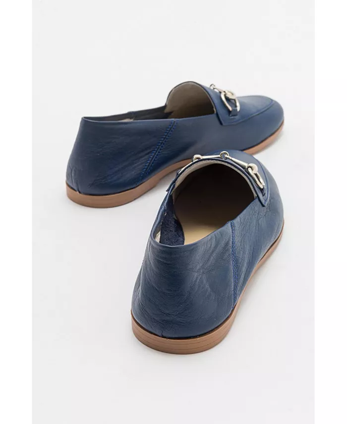 Penny кожаные лоферы с подковкой Forever & Always Shoes, синий — фото 3