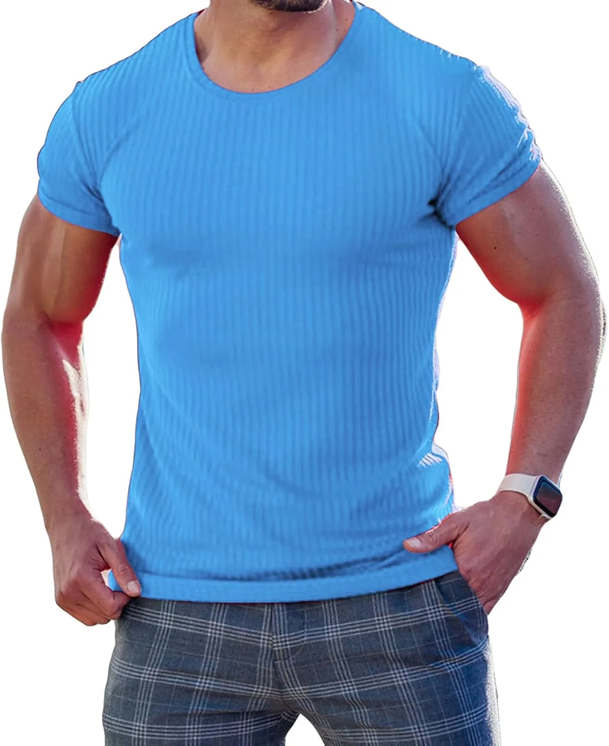 

Футболка мужская JEsilunmaMY с коротким рукавом и полосками