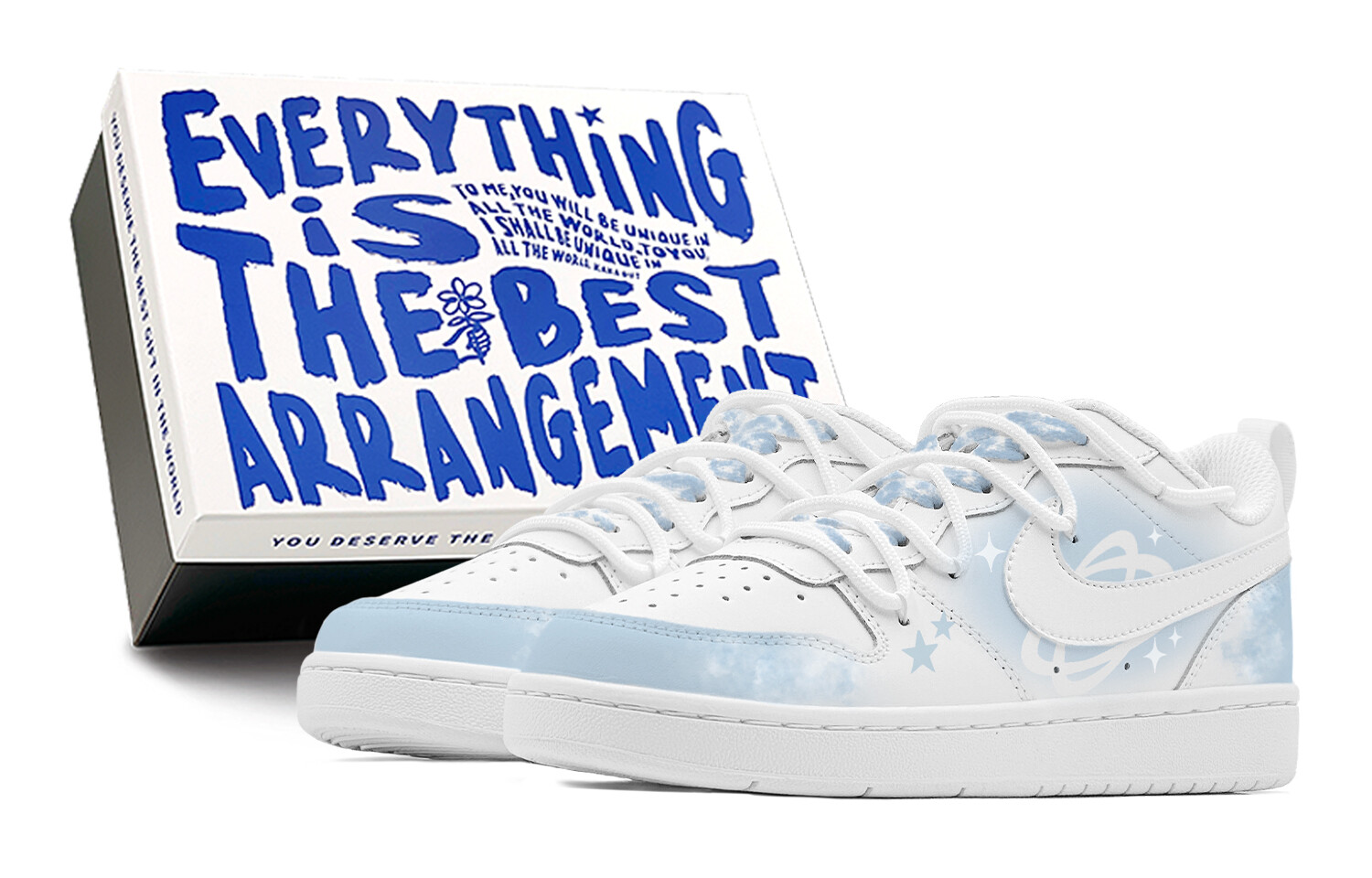 

Кроссовки Nike Court Borough Skateboard Shoes Women's Low-Top White, синий