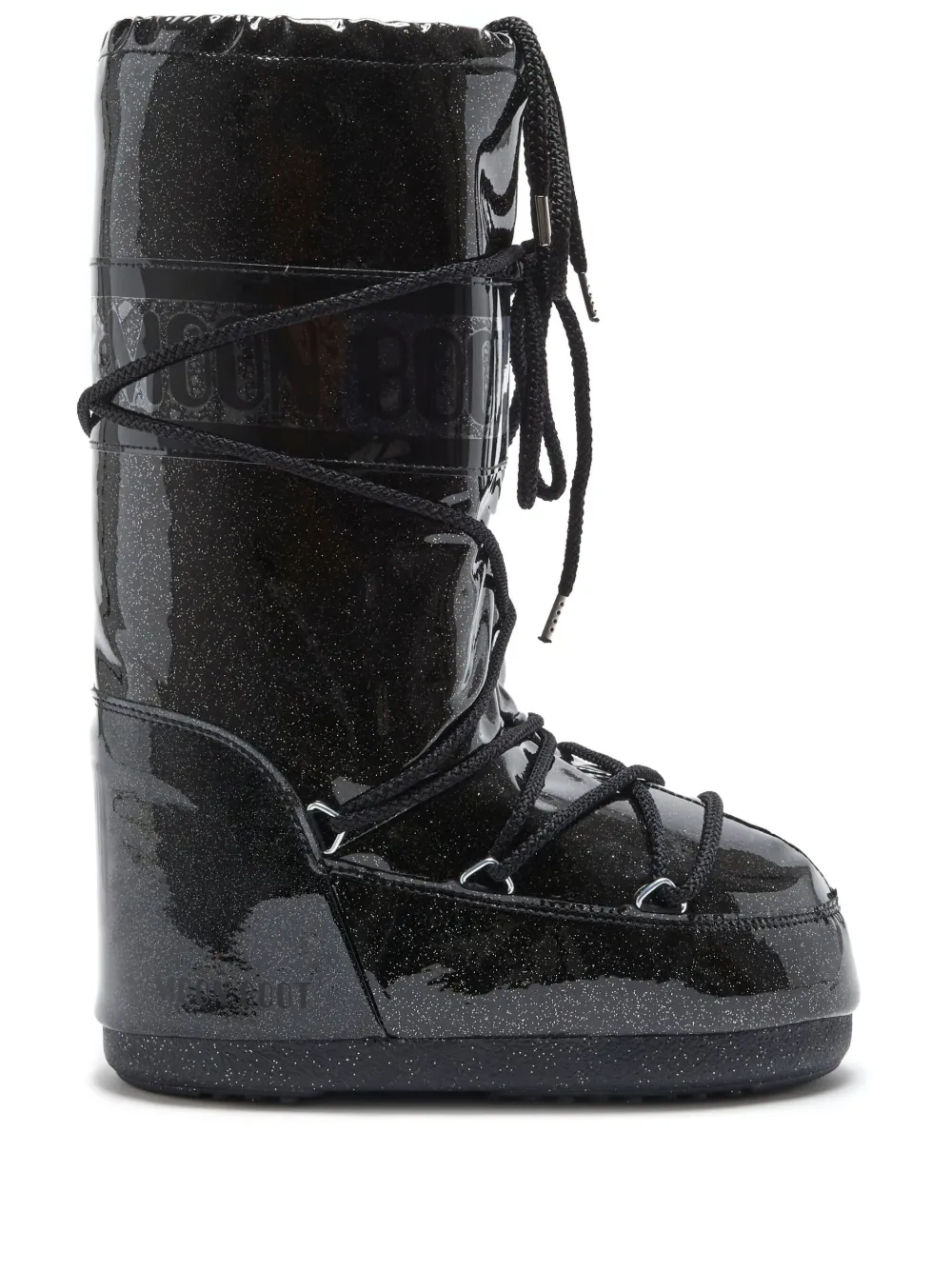 Сапоги женские Moon Boot Icon с блестками, черный