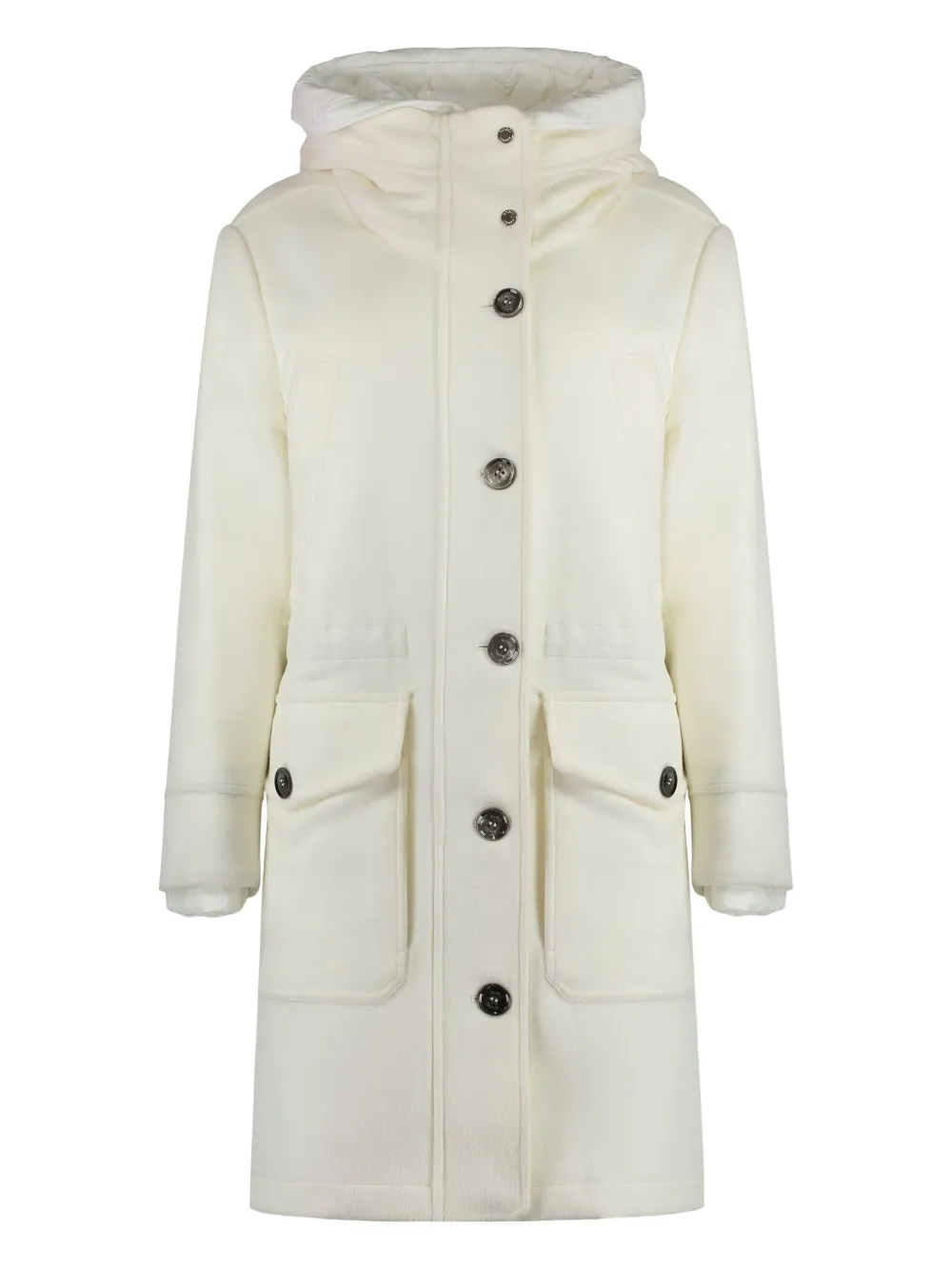 

Однобортное пальто с капюшоном Moorer, белый