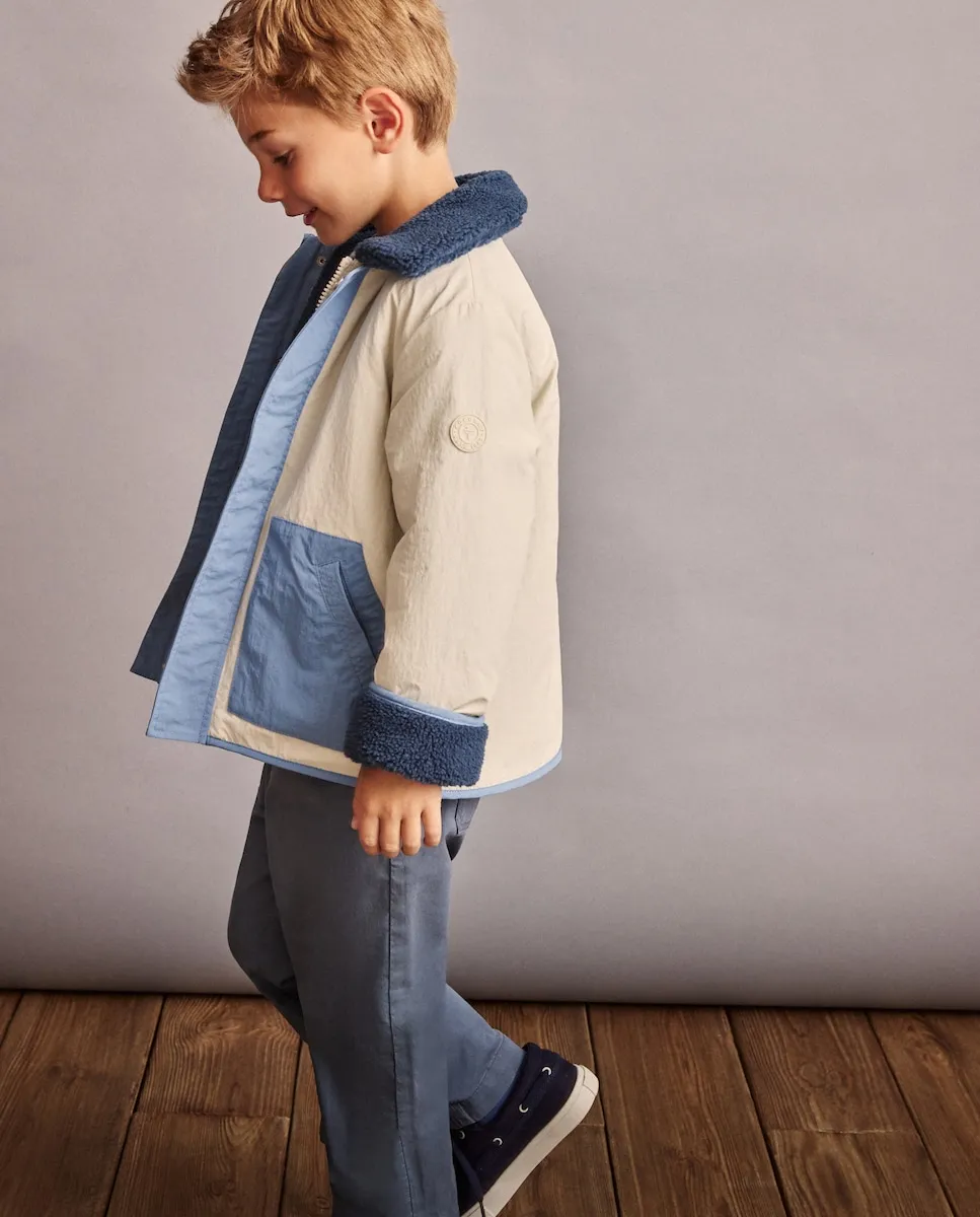 

Детское пальто с овечьей шерстью и контрастными карманами Coconut El Corte Inglés, мультиколор