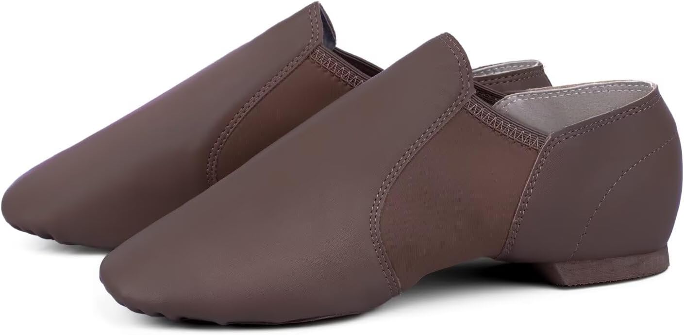 

Танцевальные джазовые туфли из телячьей кожи для женщин и мужчин Asyusyu, Coffee-colored