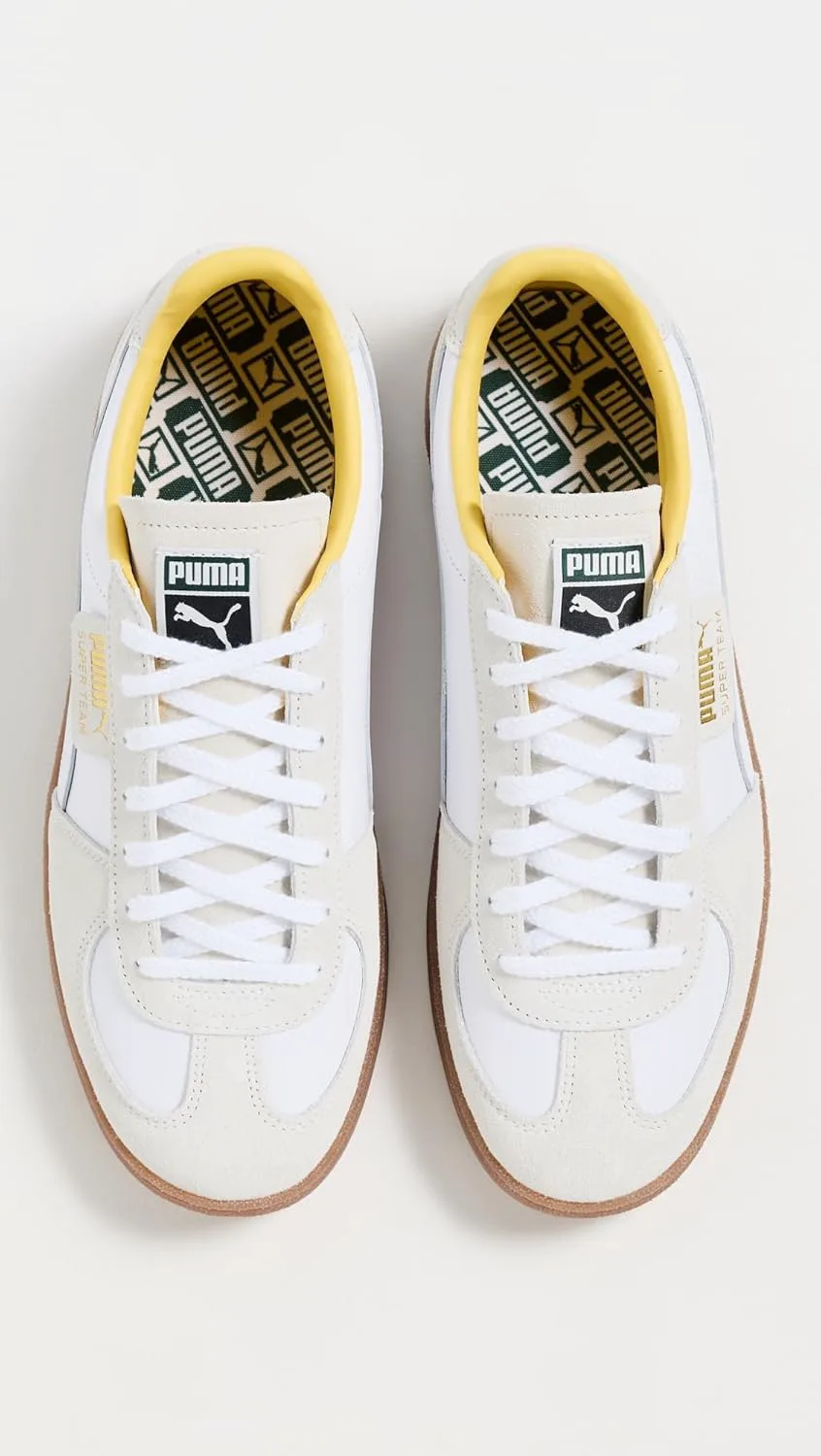 Мужские кроссовки PUMA Super Team Summer с шнуровкой для повседневной носки - белые, белый — фото 4