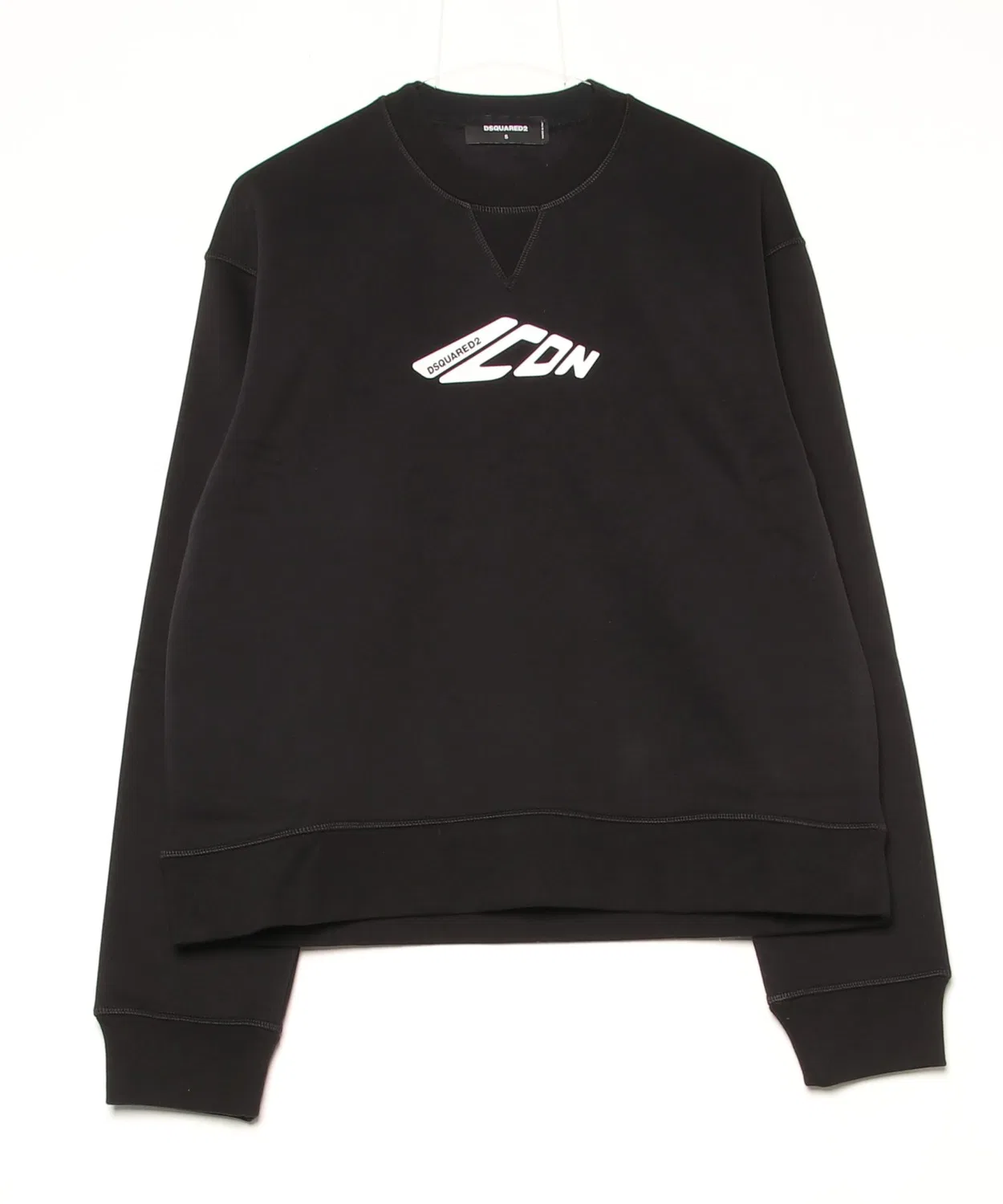 Свитшот Icon Cool Fit Brushed Cotton с брендовым лого, длинный рукав, чёрный