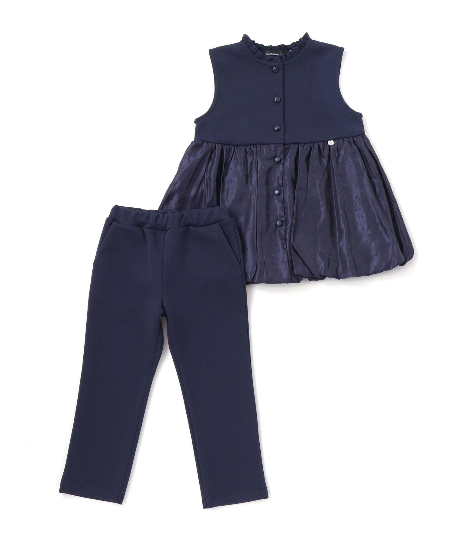 Жилет в горошек + брюки из ткани понте (95~150 см) BeBe Petits Pois Vert, Navy