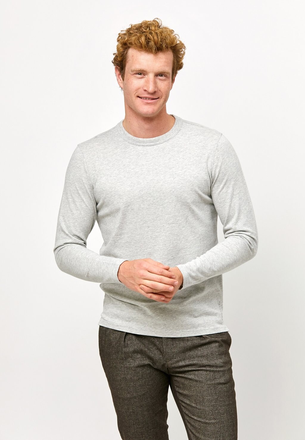 

Футболка с длинным рукавом PROFUOMO, серая, Серый, Футболка с длинным рукавом PROFUOMO, серая