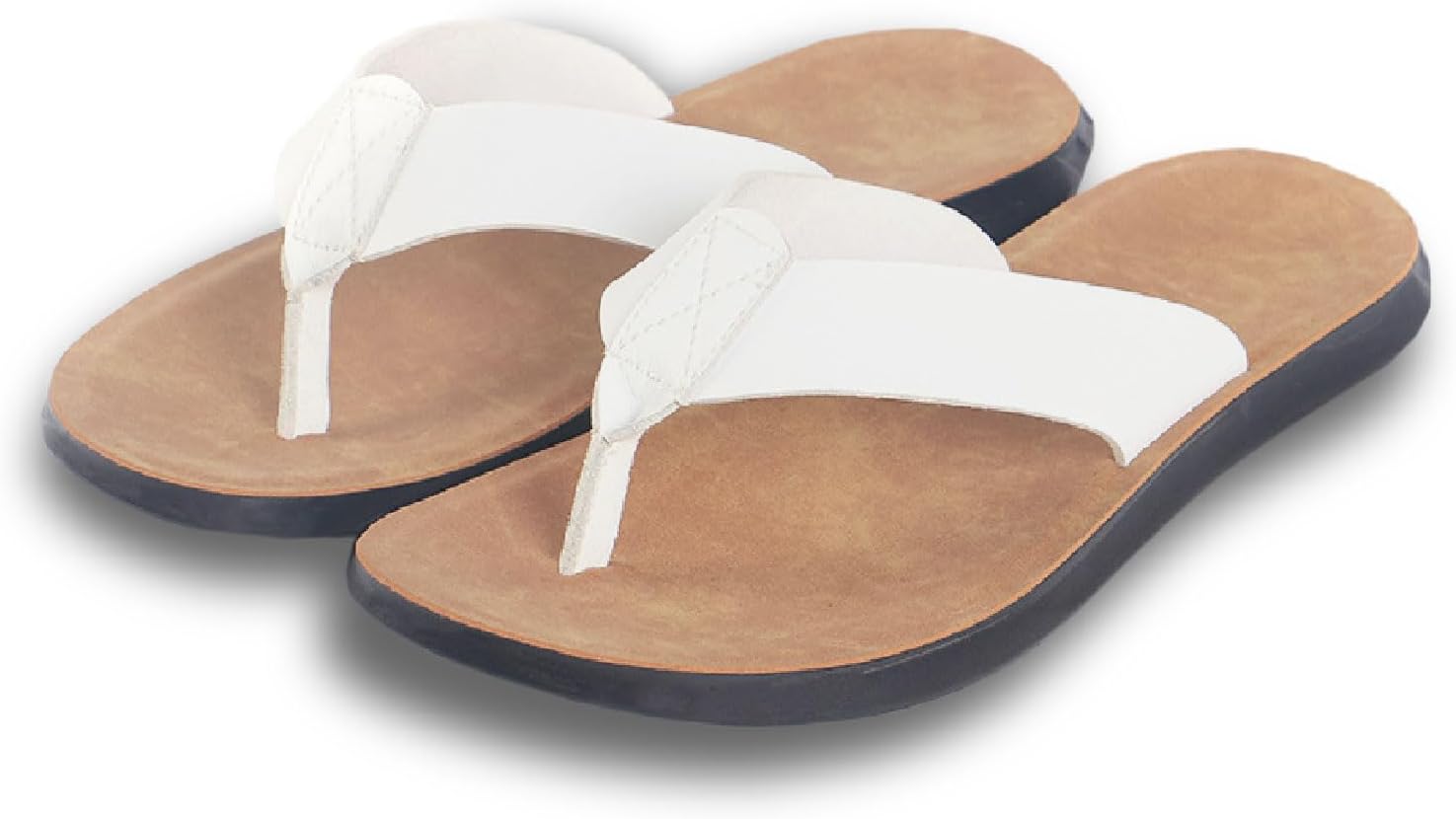 

Сланцы Titype из кожи для мужчин и женщин, вьетнамки с поддержкой свода стопы, мягкой амортизирующей стелькой, удобные пляжные тапочки, белый