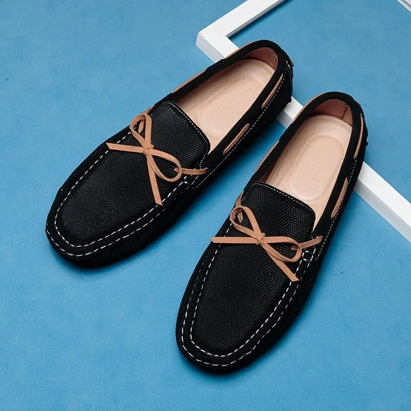 Лоферы мужские кожаные Loafers for Men Round Toe PU Leather Penny Boat Loafers Flat Heel Resistant Anti-Slip Prom Slip On, черный PUGHGAETZF — фото 4