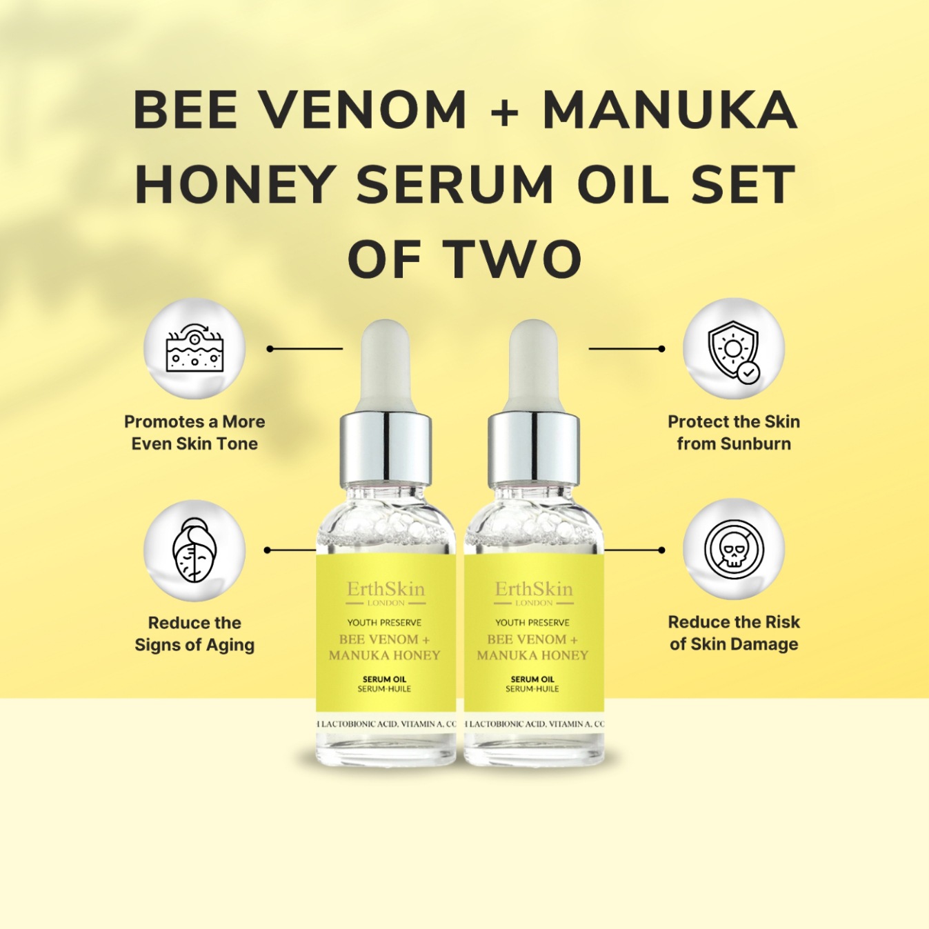 Масло для лица bee venom öl duo Erthskin London, количество 1 шт. — фото 2