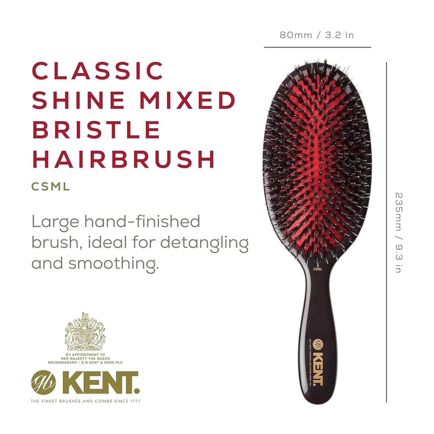 Большая подушечная щетка «Porcupine Cushion Brush CSML» от Kent Kent — фото 3