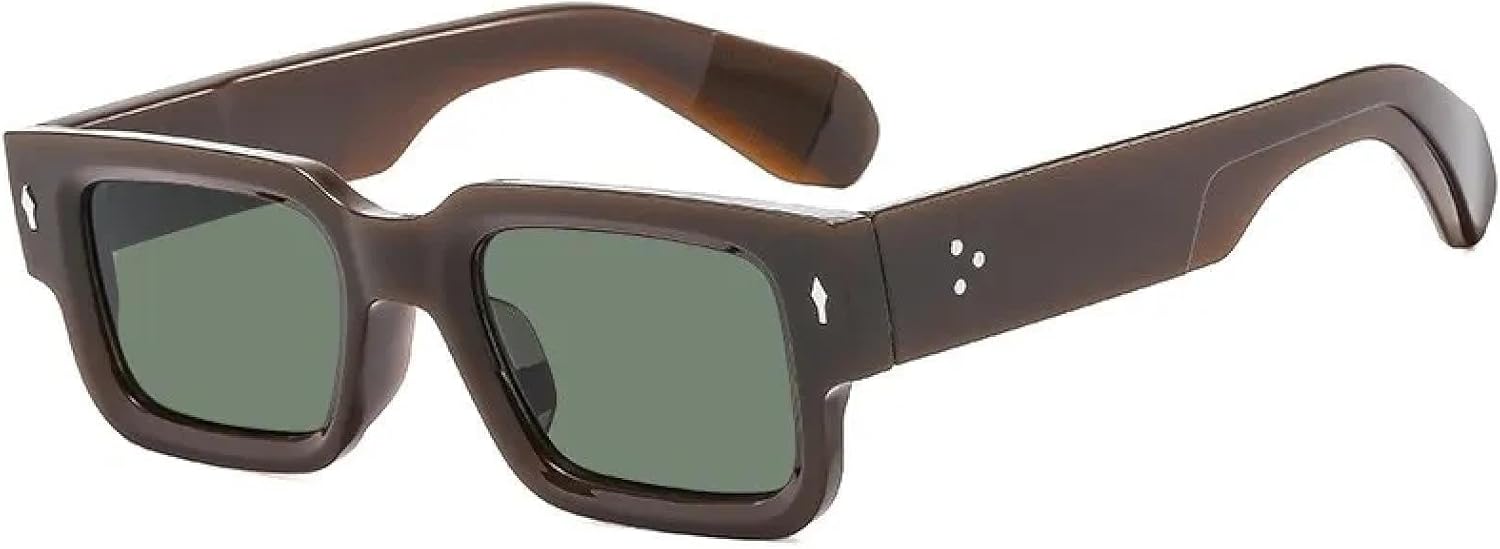 

Ретро-солнцезащитные очки для мужчин и женщин, винтажные роскошные солнцезащитные очки с заклепками, модные очки Arrow Shades с защитой от УФ-излучения UV400 TVTBBVV, Coffee Green