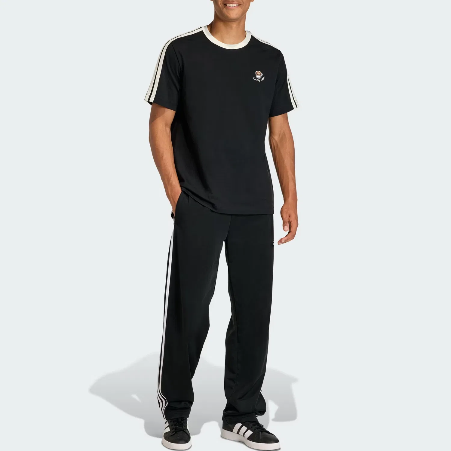 Футболка мужская Black/Ecru с круглым вырезом Adidas — фото 3