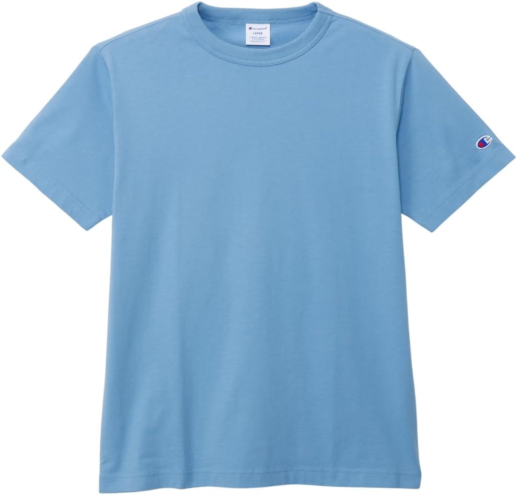 

Мужская базовая футболка Champion C8-Z312Z из 100% хлопка с коротким рукавом и круглым вырезом, голубой